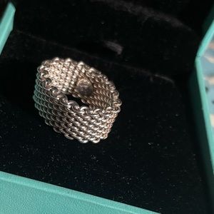 Authentic Tiffany & Co thick mesh ring silver